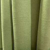 Шторна тканина мікровелюр на метраж, колір салатовий, висота 3м (Petek-207), фото 2
