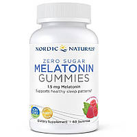 Мелатониновые жевательные конфеты, Melatonin Gummies, Nordic Naturals, вкус малины, 1,5 мг, 60 жевательных