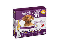 Капли от блох и клещей инсектоакарицидные для собак весом от 1,5 до 4 кг VECTRA 3D пипетка 3 х 0,8 мл)