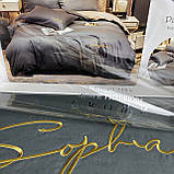 Сатиновий комплект постільної білизни високої якості Евро розмір Колір Темно-сірий, фото 7