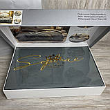 Сатиновий комплект постільної білизни високої якості Евро розмір Колір Темно-сірий, фото 8