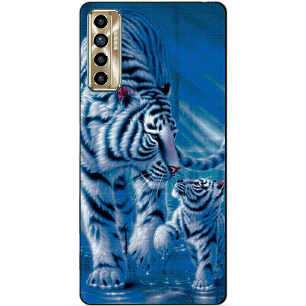 Силіконовий бампер чохол для Tecno Camon 17P з малюнком Тигри
