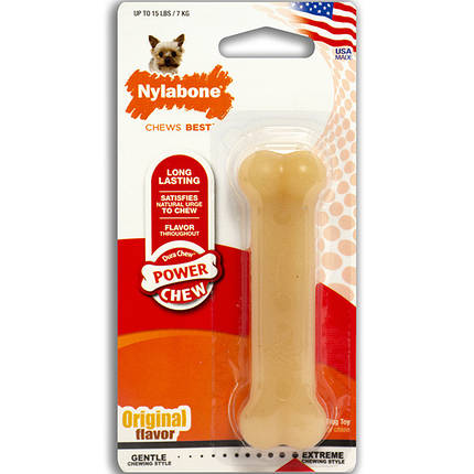 Іграшка для собак Nylabone DuraChew Petite кістка з інтенсивним стилем гризіння до 7 кг, фото 1