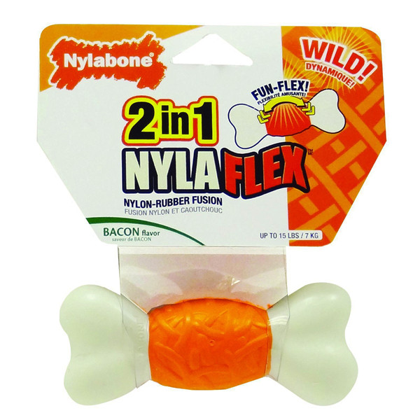 Іграшка для собак Nylabone Nyloflex Bone кістка з помірним стилем гризіння зі смаком бекону до 7 кг