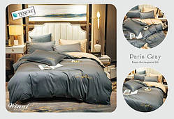 Евро комплект постільної білизни із сатину високої якості Колір Темно-сірий