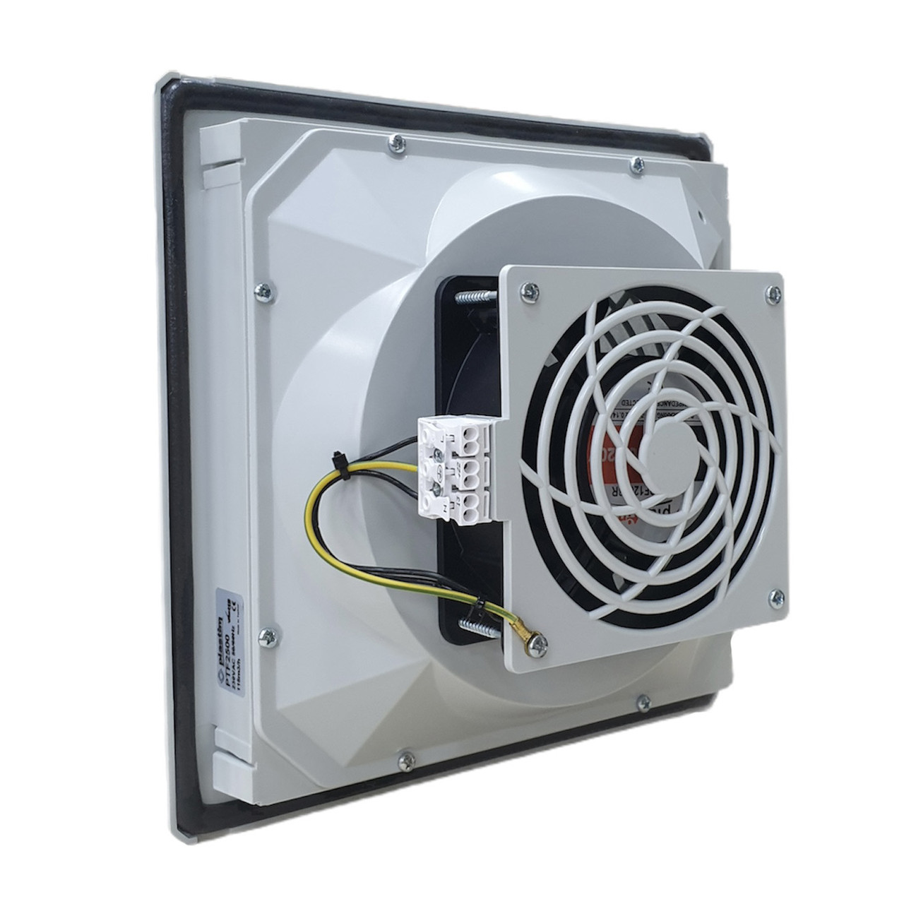 Вентилятор із решіткою вентиляційною з фільтром 260х260 IP54 у щит ящик шафа, фото 1