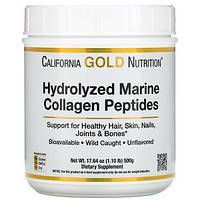 Морской коллаген пептид California Gold Nutrition Hydrolyzed Marine Collagen Peptides (500 грамм.)