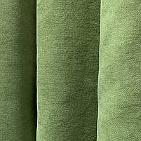 Шторна тканина мікровелюр на метраж, колір зелений, висота 3м (Petek-586), фото 4