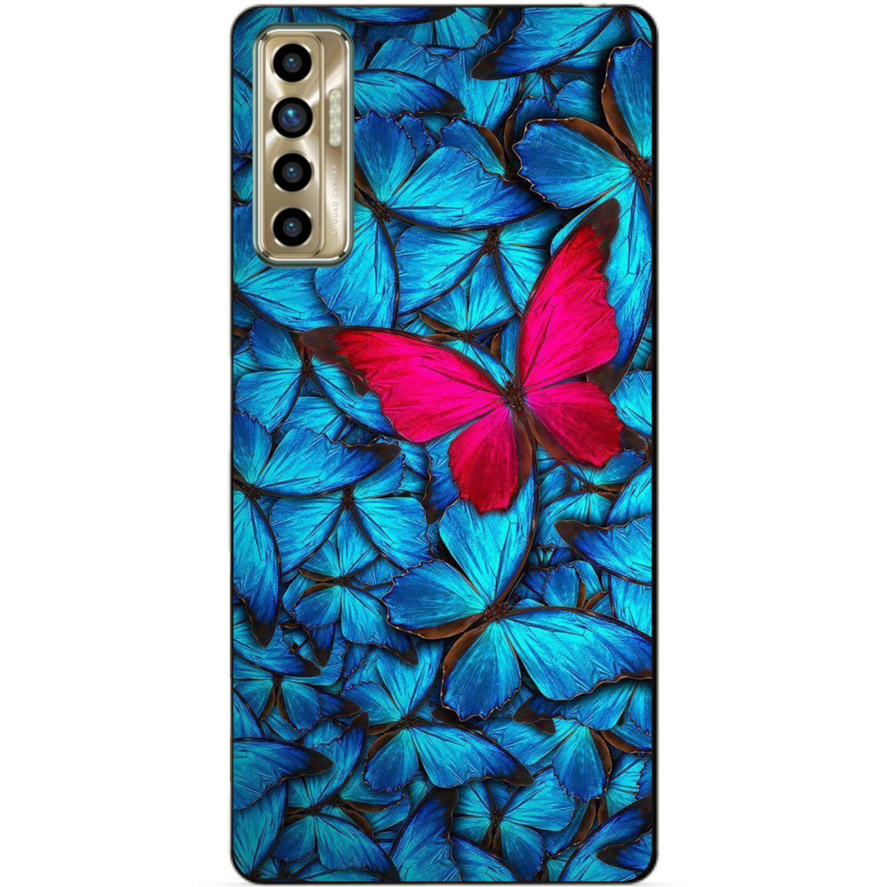 Силіконовий бампер чохол для Tecno Camon 17P з малюнком Метелики
