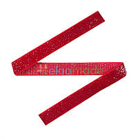 Стрічка оксамитова з люрексом ЧЕРВОНА, 15 мм
