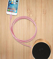 Кабель перехідник Аудіо AUX Alitek Lightning — 3.5 мм TRS Pink neylon, 1 м, фото 6