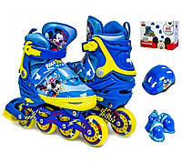 Набір роликові ковзани з колесами що світяться малюнок Mickey Mouse р 34-37