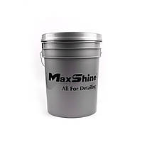 MaxShine Detailing Bucket with Gamma Lid - Ведро для мойки и полировки серое, с крышкой, 20 л