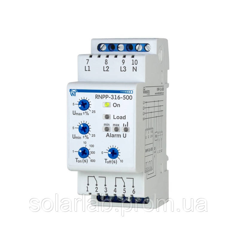 Трифазне реле напруги і контролю фаз РНПП-316-500