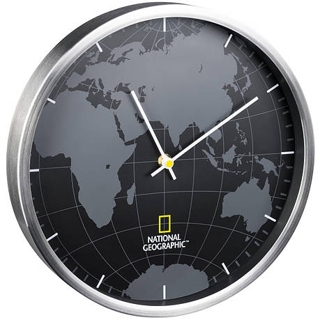 Годинник настінний National Geographic World Map Aluminium (9080000), фото 2