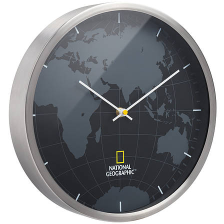 Годинник настінний National Geographic World Map Aluminium (9080000), фото 2