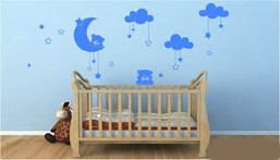 Вінілова інтер'єрна наклейка декор на стіну та шпалери «Солодких снів з Тедді» з оракалу