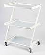 Візок косметологічний маніпуляційний з трьома полицями, Z-подібний, білий, фото 3