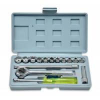 Набір головок, 1/4" (4–13 мм) Technics 15 предметов в кейсе