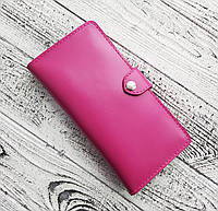 Розовый женский кожаный кошелек, стильный женский кошелек из натуральной кожи, женское кожаное портмоне