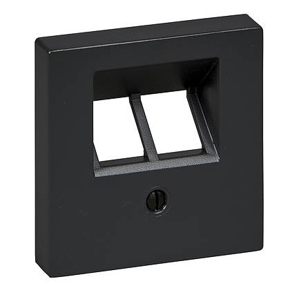 Накладка RJ45 подвійна Merten System M, антрацит, прихований монтаж, 2 порти, фото 1