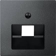 Накладка нахиленої розетки RJ45 1 пост, Антрацит Merten System M, антибактеріальна