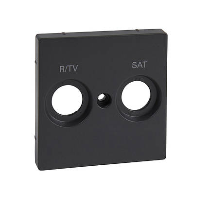 Накладка для антенных розеток Merten System M, подвійна R/TV+SAT, антрацитова, фото 1