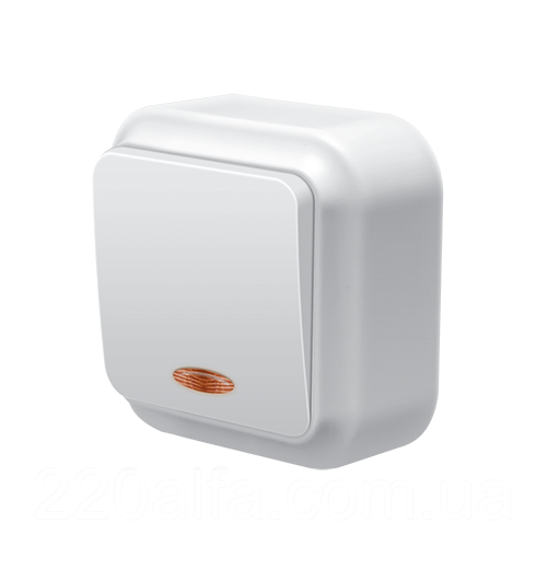 Вимикач одноклавішний зі світловою індикацією серія"МАГЛЕВ" TM"MARSHEL", фото 1