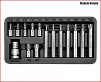 Набор бит Торкс Torx 15 ед. в металлическом кейсе Yato YT-0411