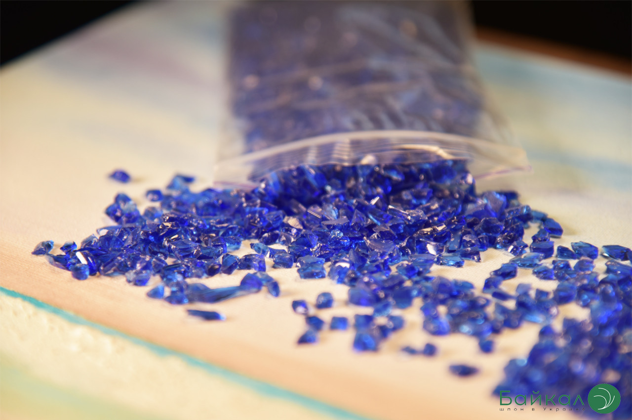 Скло синє подрібнене фракція 2-3 мм
