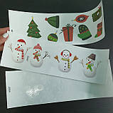 Набір новорічних різдвяних  наклейок на вікно "Веселі сніговички", фото 2