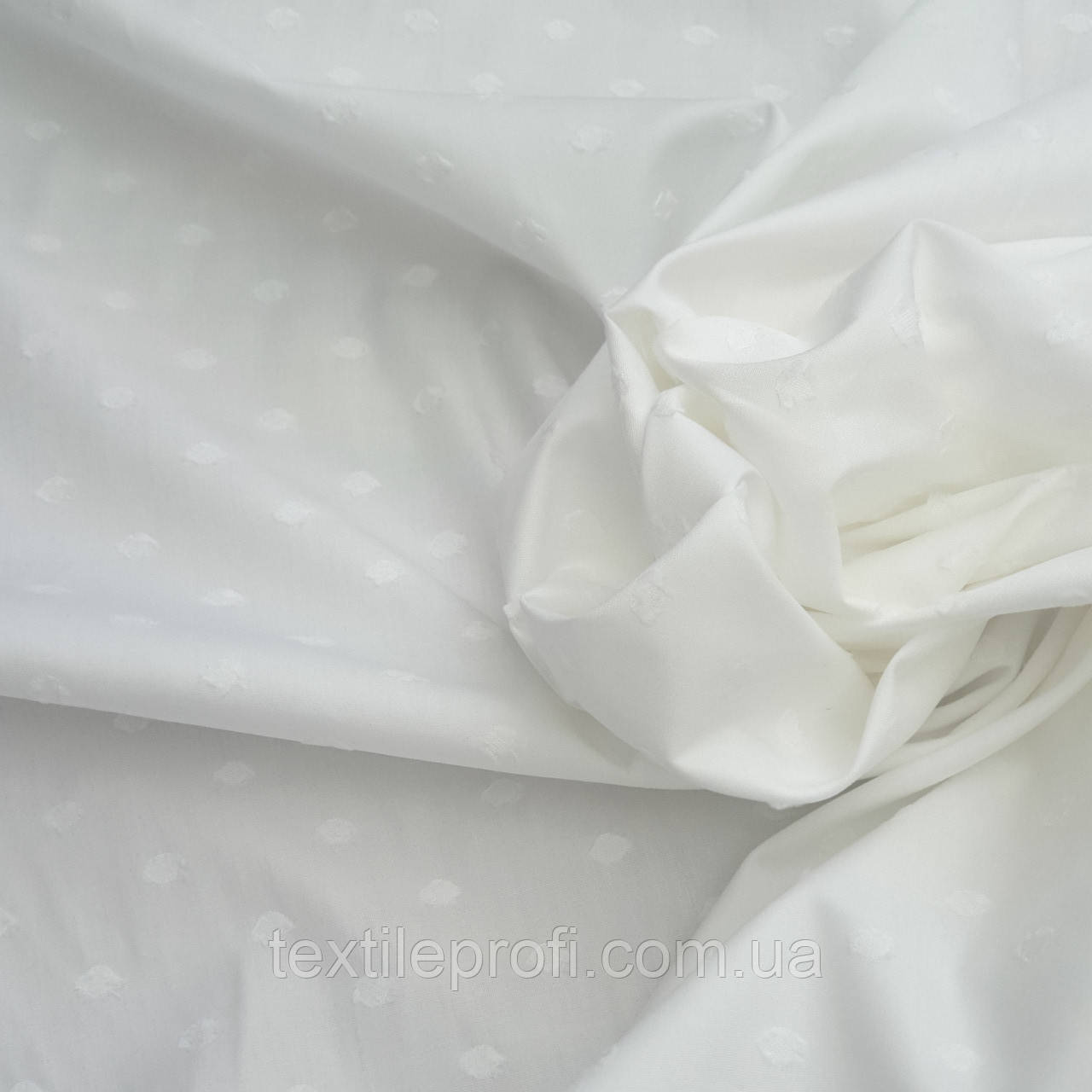 Французька витончена тканина Фількупе біло- молочного кольору