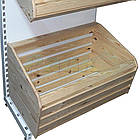 Дерев'яний хлібний кошик 510×946 мм, кошик хлібний великий Рістел, дерев'яний кошик на хлібний стелаж, фото 2