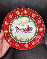 Набор новогодних тарелок Дед Мороз 21 см 986-033-6