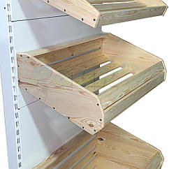 Кошик хлібний середній Рістел 343×746 мм, дерев'яний кошик для хліба на торговий стелаж