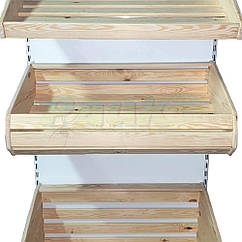 Хлібний кошик середній Рістел 343×946 мм, дерев'яний хлібний кошик на торговий стелаж