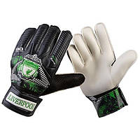 Вратарские перчатки (футбольные) с защитой пальцев Latex Foam INTER LIVERPOOL зеленые GGLF-LV, 8 6