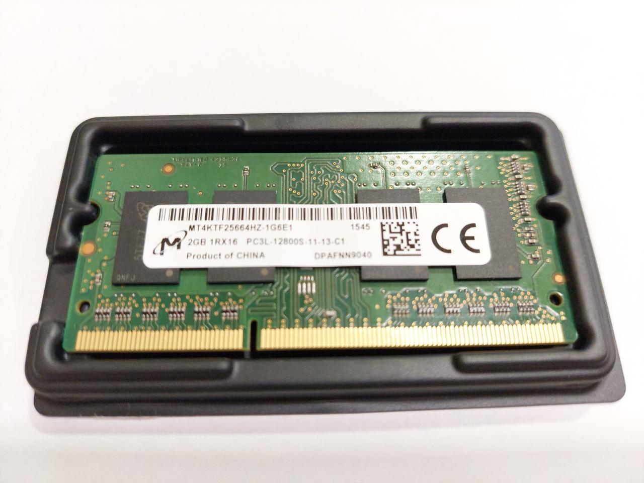 Оперативна пам'ять MICRON 2GB SO-DIMM DDR3 1Rx16 PC3L-12800S-11-13-C1 (MT4KTF25664HZ-1G6E1)