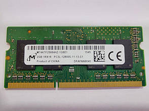 Оперативна пам'ять MICRON 2GB SO-DIMM DDR3 1Rx16 PC3L-12800S-11-13-C1 (MT4KTF25664HZ-1G6E1), фото 3