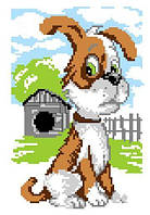 Набор для вышивания нитками крестом " Сторожевая собака " нитки, мулине, канва, игла, канва с рисунком