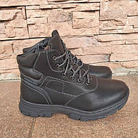 Черевики зима хлопчик чорні шнурки + блискавка 40