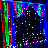 Новорічна гірлянда штора 7149 кольорова (3*3 м)