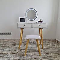 Туалетний столик + табурет ADT 008 White LED-підсвітка