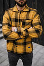 Сорочка чоловіча жовта весна-осінь-зима oversize байкова утеплена в клітку Smash, фото 5