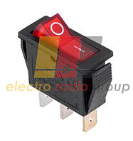 Перемикач вузький з подсвет. KCD-3, ON-OFF, 3pin, 16A, 220V, червоний