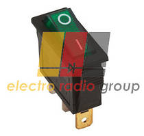 Перемикач вузький з подсвет. KCD-3, ON-OFF, 3pin, 16A, 220V, зелений