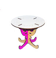 Стол круглый бело-розовый R/KID-352650