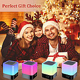 WamGra Night Light Bluetooth-динамік, будильник сенсорний датчик, приліжкова лампа колонка нічника, фото 5