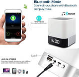 WamGra Night Light Bluetooth-динамік, будильник сенсорний датчик, приліжкова лампа колонка нічника, фото 3
