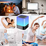 WamGra Night Light Bluetooth-динамік, будильник сенсорний датчик, приліжкова лампа колонка нічника, фото 7